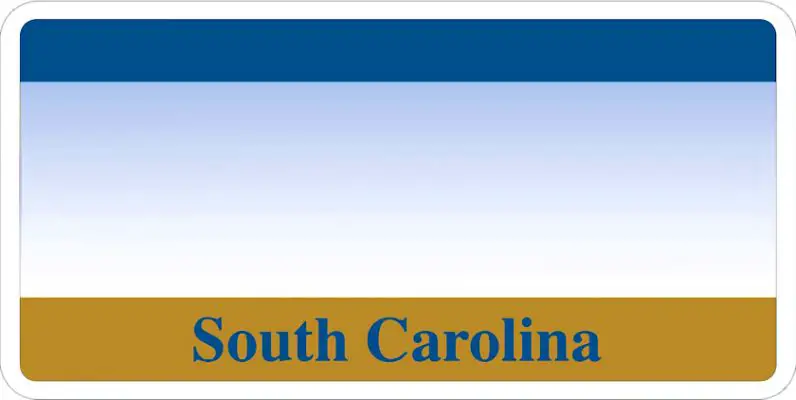South Carolina License Plate
