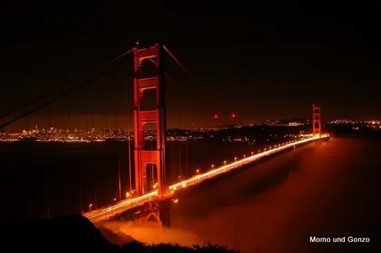 Golden Gate at night
